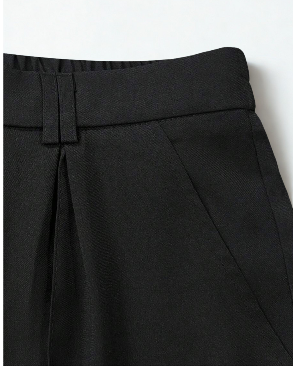 Calça Masculina Preta Wide Leg – Tecido Liso com Cintura Natural e Caimento Relaxado